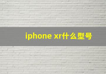 iphone xr什么型号